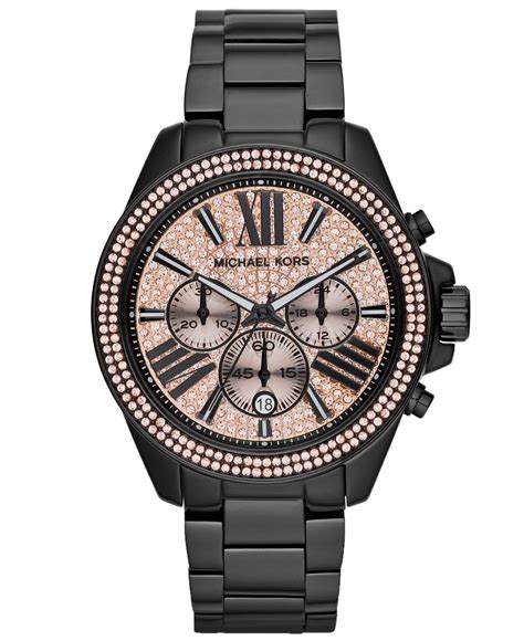 womens black watches michael kors|michael kors chronograph ladies watch.